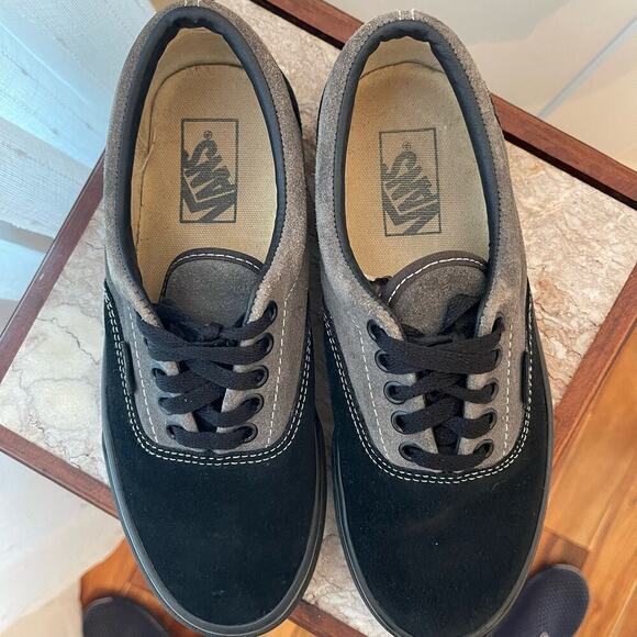 Pre-Owned Vans Black and Gray Suede Tennis Shoes Mens Sz 6.5-Women’s Sz 8 - Picture 2 of 5